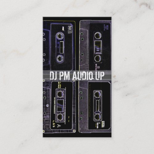 Retro Cassette Tape Throw Back DJ Record Business Card Templates