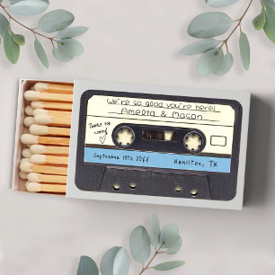 Retro Cassette Tape Wedding Favor Matchboxes
