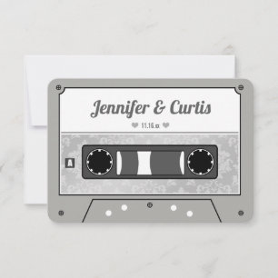 Retro Cassette Tape Wedding Favor Thank You Card