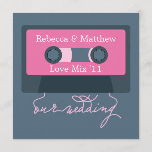 Retro Cassette Tape Wedding Invitation