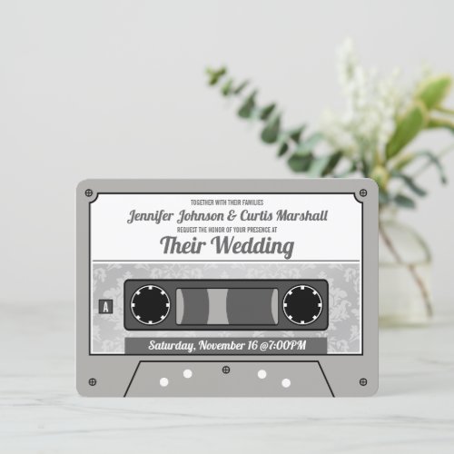 Retro Cassette Tape Wedding Invitation