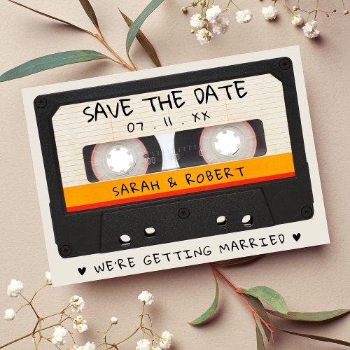 Retro Cassette Tape Wedding Save The Date