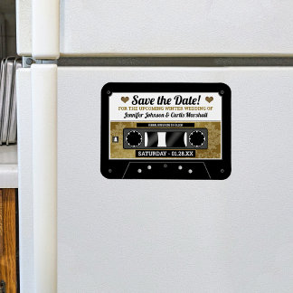 Retro Cassette Tape Wedding Save the Date Magnet