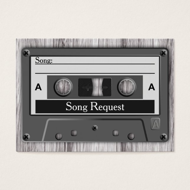 Retro Cassette Tape Wedding Song Request (Front)