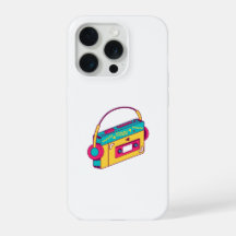 Retro Cassette Tape With Headphones 80s 90s Music