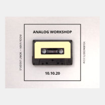 Retro Cassette Tape Workshop Postcard Template