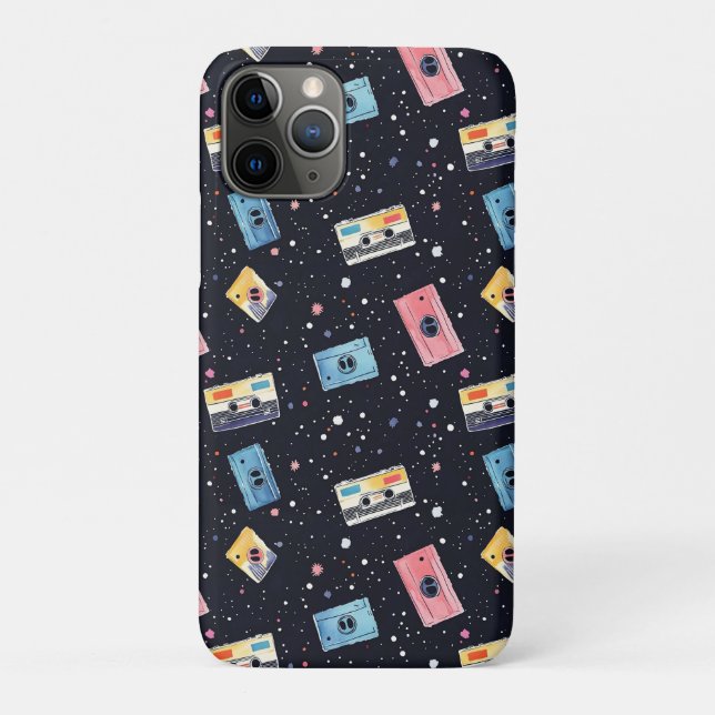 Retro Cassette Tapes in Cosmic Space Case-Mate iPhone Case (Back)