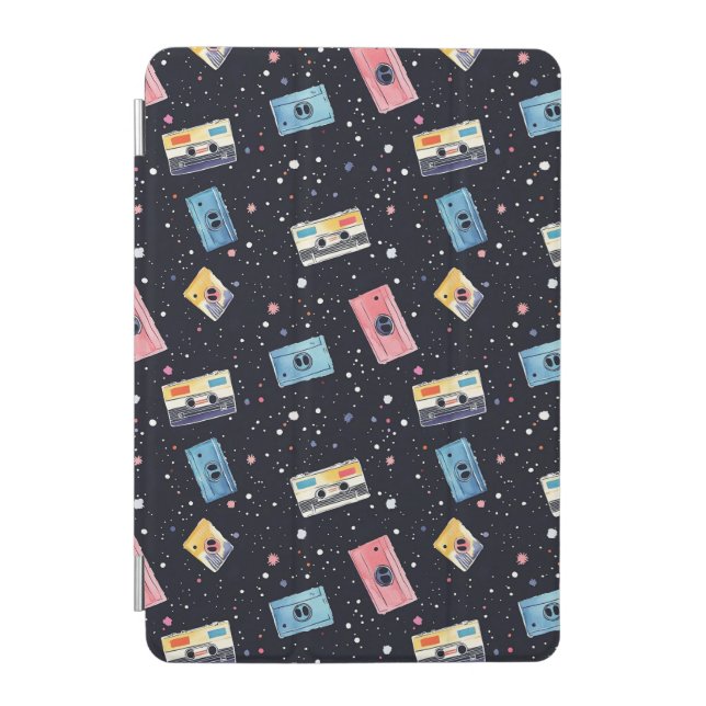 Retro Cassette Tapes in Cosmic Space iPad Mini Cover (Front)