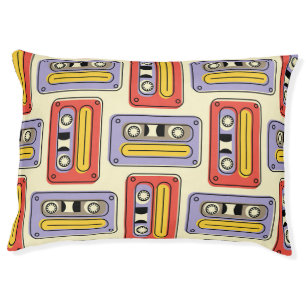 Retro cassette tapes: seamless pattern. pet bed