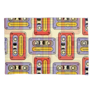 Retro cassette tapes: seamless pattern. pillow case