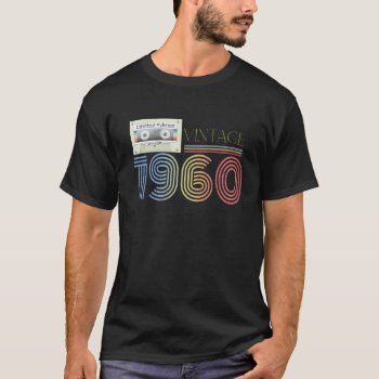 Retro Cassette Vintage Since 1960 63rd Birthday T-shirt by packratgraphics at Zazzle