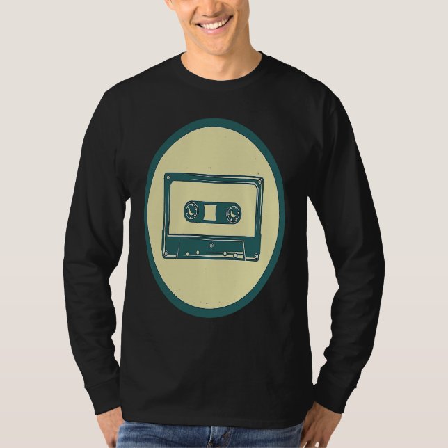 Retro Cassette Vintage Tape Music T-Shirt (Front)