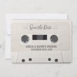 Retro Cassette Wedding Save the Date Invitation<br><div class="desc">Retro Cassette Wedding Save the Date Invitation. Cool realistic cassette tape background with personalized text.</div>