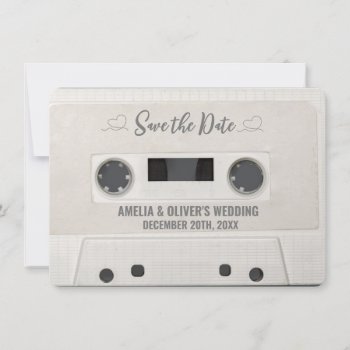 Retro Cassette Wedding Save The Date Invitation by School_Stash at Zazzle