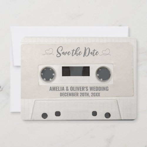 Retro Cassette Wedding Save the Date Invitation