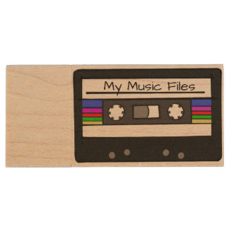 "Retro Cassette" Wood Flash Drive