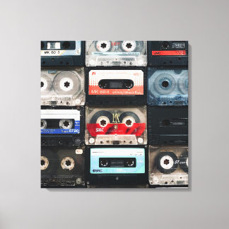 Retro cassettes image on canvas print