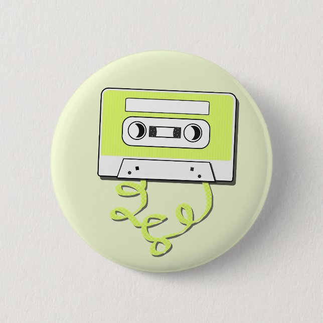 Retro Casssette Pinback Button (Front)