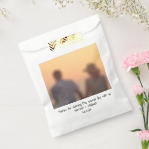 Retro casual instant photo names custom wedding favor bag
