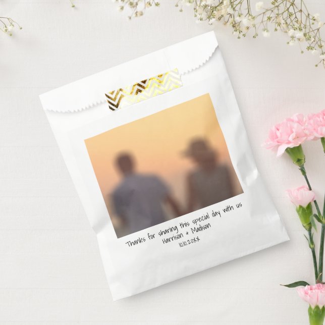 Retro casual instant photo names custom wedding favor bag (Sealed)