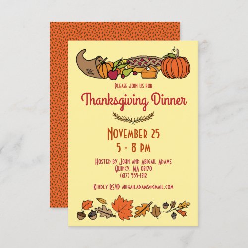 Retro Casual Thanksgiving Invitation