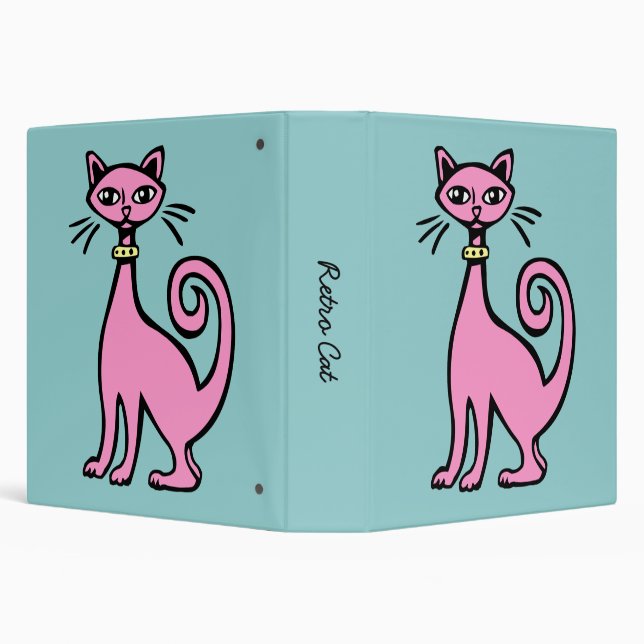 Retro Cat (1.5in) Binder (Background)