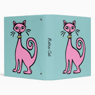 Retro Cat 3 Ring Binder