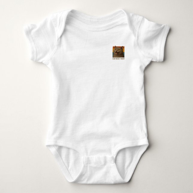 Retro Cat Attitude   Baby Bodysuit (Front)