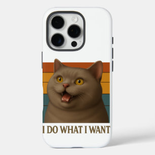 Retro Cat Attitude iPhone 16 Pro Case
