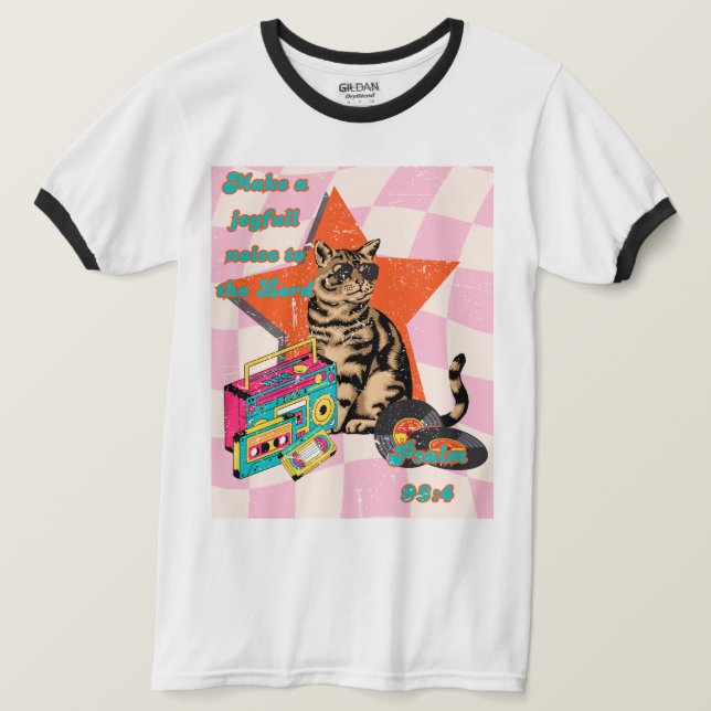 Retro cat Bible verse tee unisex (Design Front)