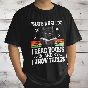 Retro Cat Books The Reader Halloween Reading Gift T-Shirt