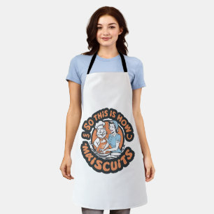 Retro Cat Chef Maiscuits Baking Art Apron