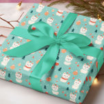 Retro Cat Christmas Holiday  Wrapping Paper<br><div class="desc">This design may be personalized in the area provided by changing the photo and/or text. Or it can be customized by choosing the click to customize further option and delete or change the color of the background, add text, change the text color or style, or delete the text for an...</div>