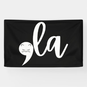 Retro Cat Comma La Kamala Harris 2024 Election  Banner