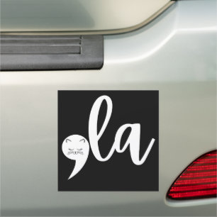 Retro Cat Comma La Kamala Harris 2024 Election  Car Magnet