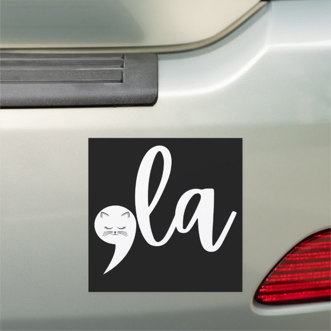 Retro Cat Comma La Kamala Harris 2024 Election  Car Magnet (In Situ)