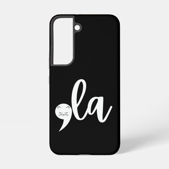 Retro Cat Comma La Kamala Harris 2024 Election  Samsung Galaxy Case (Back)