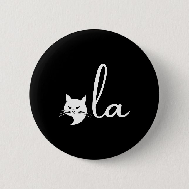 Retro Cat Comma La Kamala Harris For President 202 Button (Front)