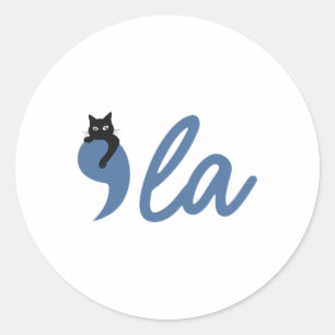 Retro Cat Comma La Kamala Harris For President 202 Classic Round Sticker