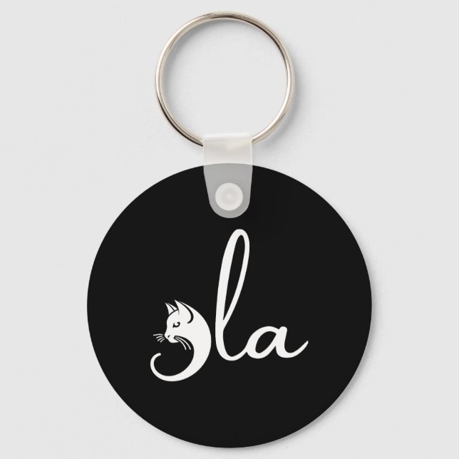 Retro Cat Comma La Kamala Harris For President 202 Keychain (Front)