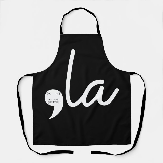 Retro Cat Comma La Kamala Harris For President 24 Apron (Front)