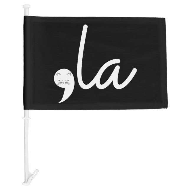 Retro Cat Comma La Kamala Harris For President 24 Car Flag (Front)