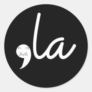 Retro Cat Comma La Kamala Harris For President 24 Classic Round Sticker