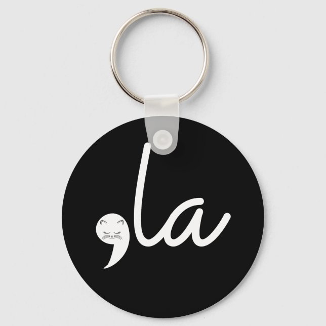 Retro Cat Comma La Kamala Harris For President 24 Keychain (Front)