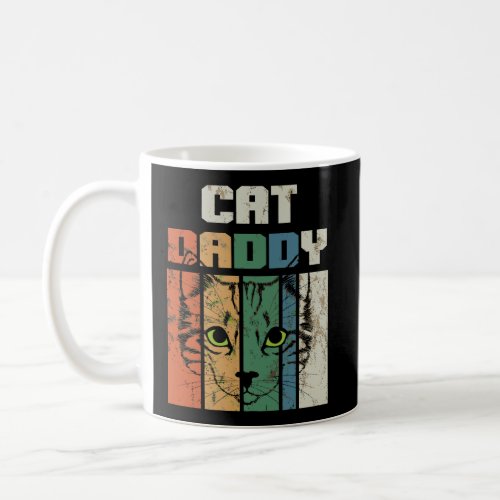 Retro Cat Dad Daddy Cool Kitten Lover Vintage Pet  Coffee Mug