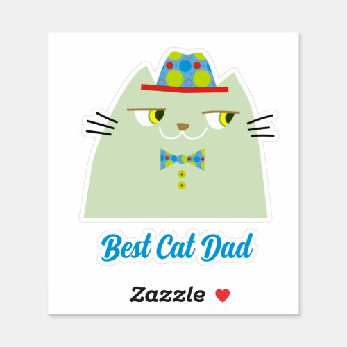 Retro Cat Dad Sticker