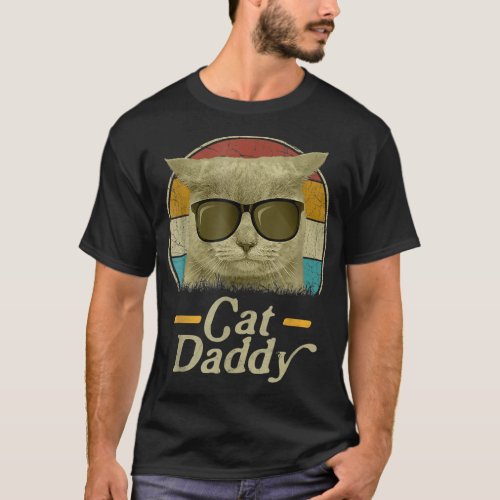 Retro Cat Daddy 80s 90S Style Cat Retro Cat Sungla T_Shirt