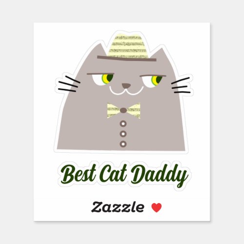 Retro Cat Daddy Sticker