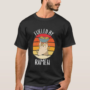 Retro Cat Fueled By Ramen Vintage Ramen Food Lover T-Shirt