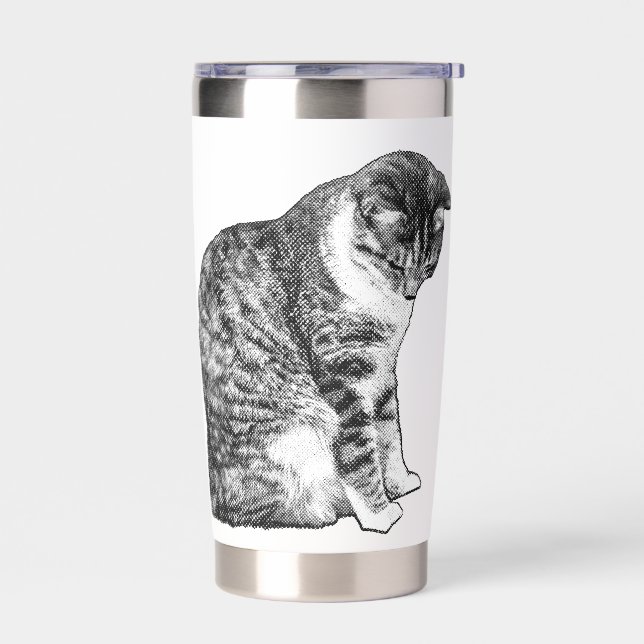 Retro Cat Grace for Autumn Calm Insulated Tumbler (Left)